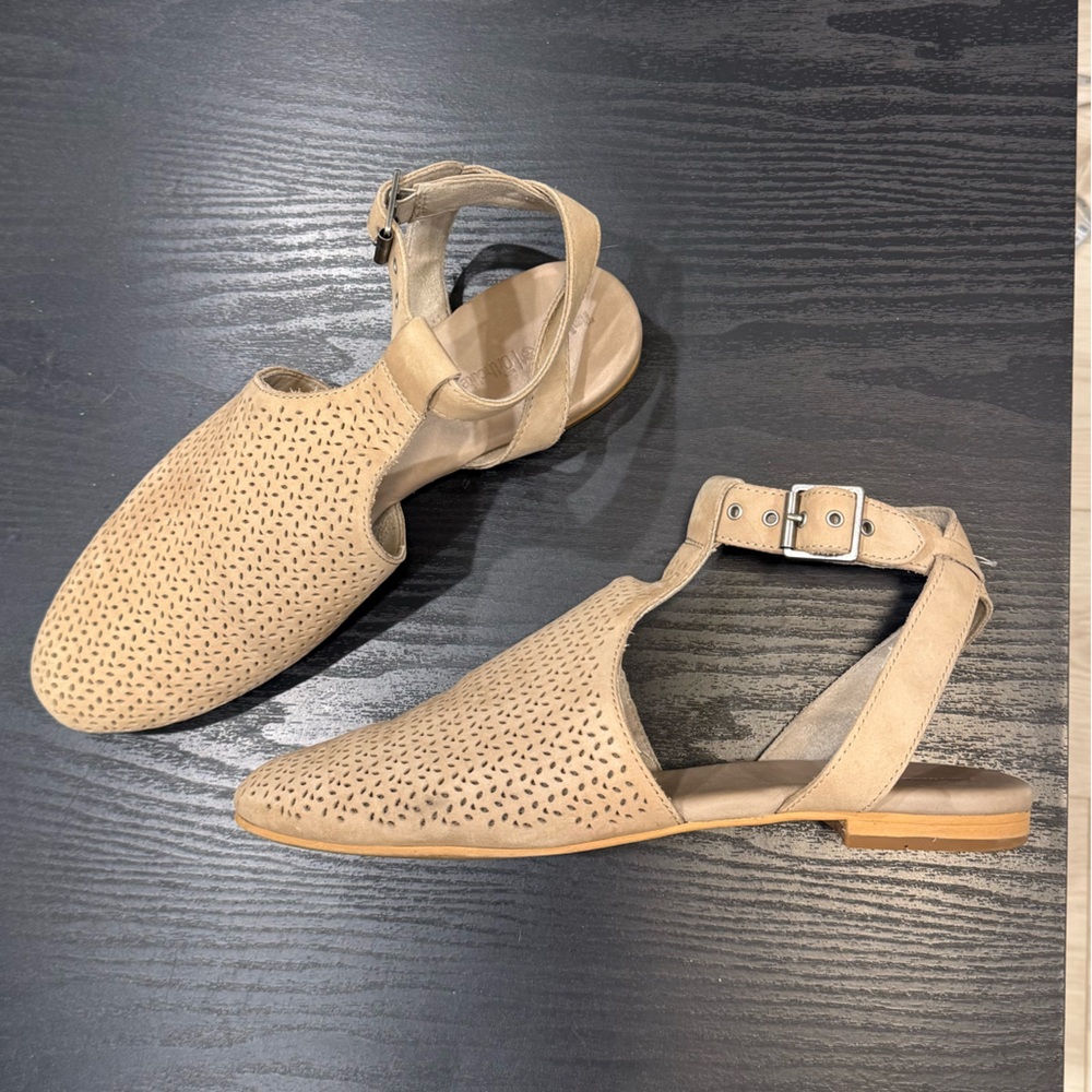 Suede Mule with Ankle Strap